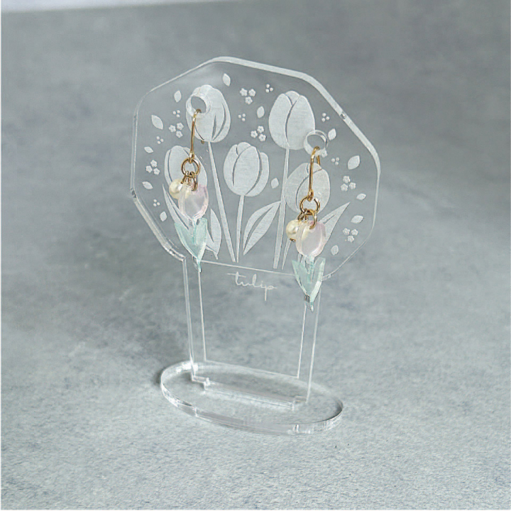 acrylic accessory（ピアス）フラワー-キンモクセイ-