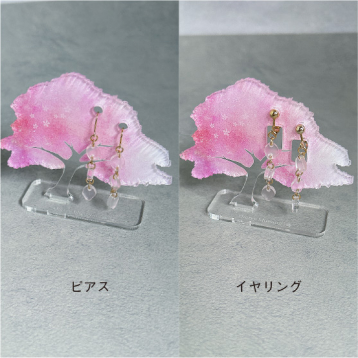 acrylic accessory（イヤリング）四季-ツリー-